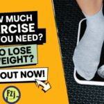 Thumbnail image with bold text reading 'How Much Exercise Do You Need to Lose Weight? Find Out Now!' on a yellow background, with a photo of a person standing on a scale on the right.