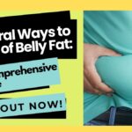 Thumbnail with the text "9 Natural Ways to Get Rid of Belly Fat" and an image of hands pinching belly fat on a turquoise shirt.